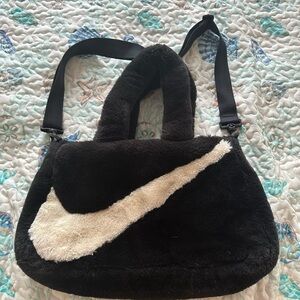 Nike Plush Black and Cream Shoulder Bag